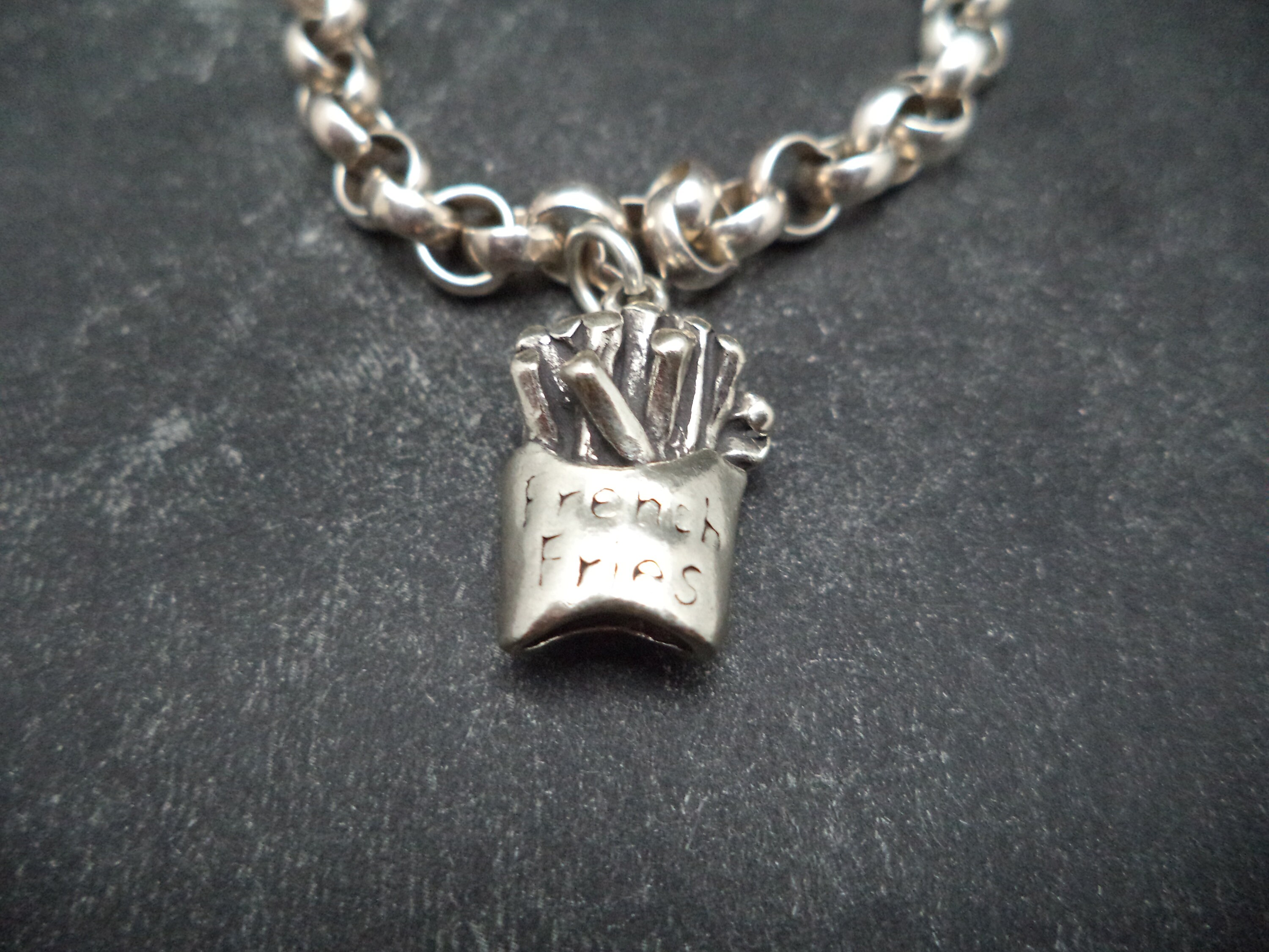 Ciondolo in argento sterling Bag of Chips .925 x 1 ciondoli con patatine fritte