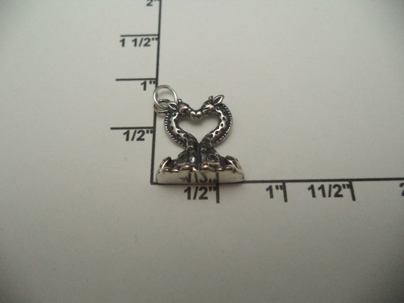 Heart Shaped Kissing Giraffes Charm Heart Shaped Kissing Giraffes Charm