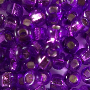 Number 6 SB SL Violet Seed Beads Approximately 25 grams