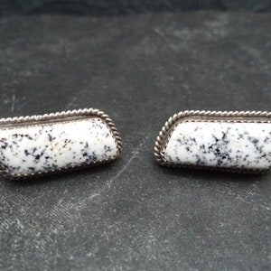 Handmade Sterling Silver Buffalo Turquoise Earrings by Navajo Artist Virginia Becenti