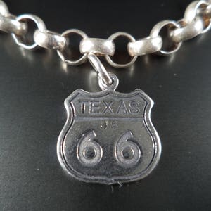 STERLING SILVER Texas Route 66 Charm for Charm Bracelet image 6