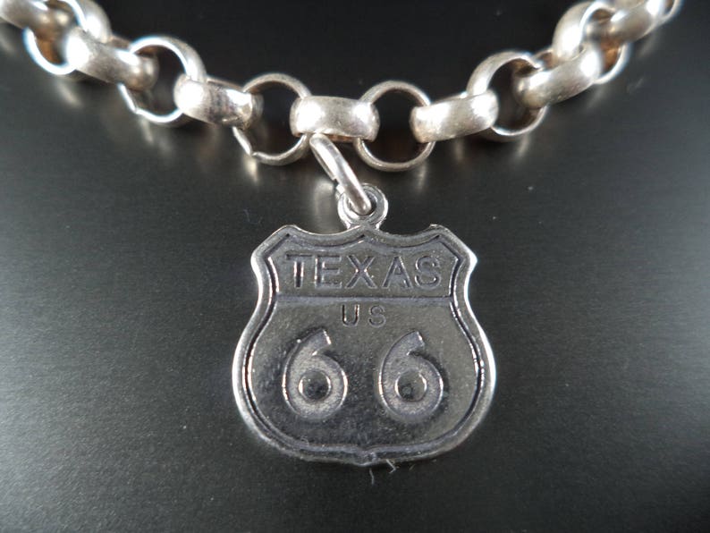 STERLING SILVER Texas Route 66 Charm for Charm Bracelet image 6