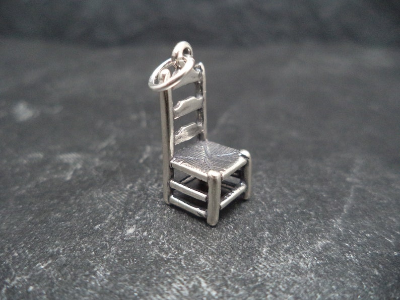 STERLING SILVER 3D Step Back Chair Charm for Charm Bracelet image 1