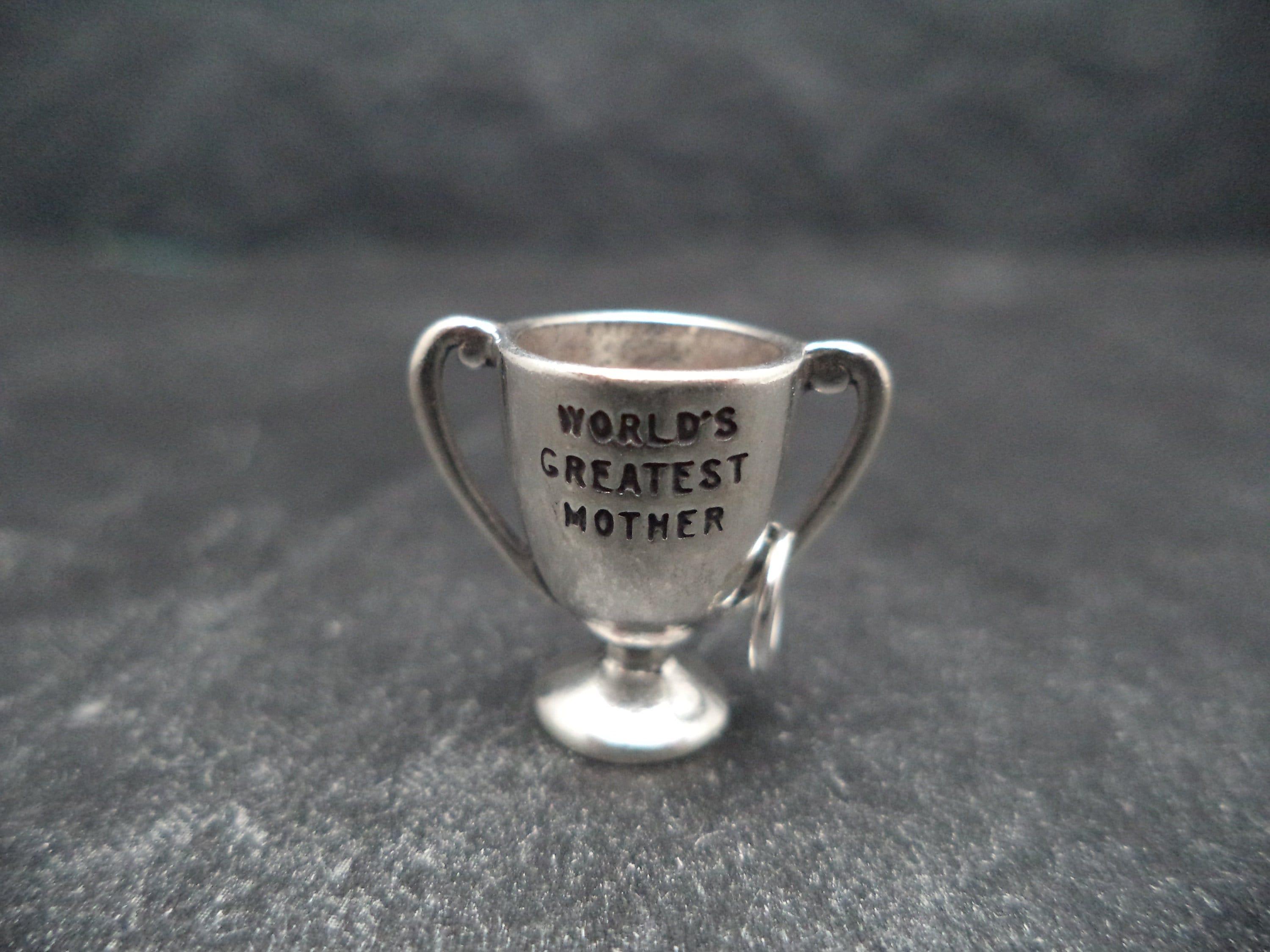 STERLING SILVER 3D Trophy, World's Greatest Mother Charm for Charm