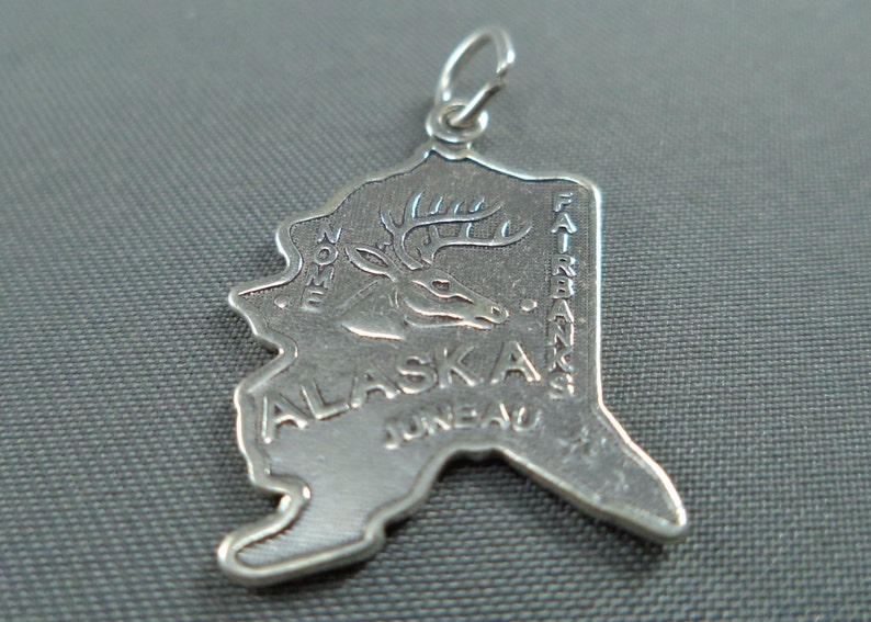 STERLING SILVER State of Alaska Charm for Charm Bracelet Etsy
