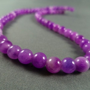 Dyed Purple Jade Beads - 6mm - 15 1/2 Inch Strand