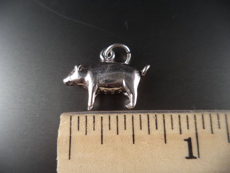 STERLING SILVER 3D Pig Charm for Charm Bracelet image 3