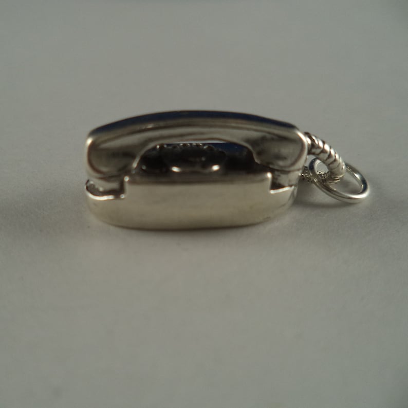 STERLING SILVER 3D Princess Phone Charm for Bracelet or Necklace
