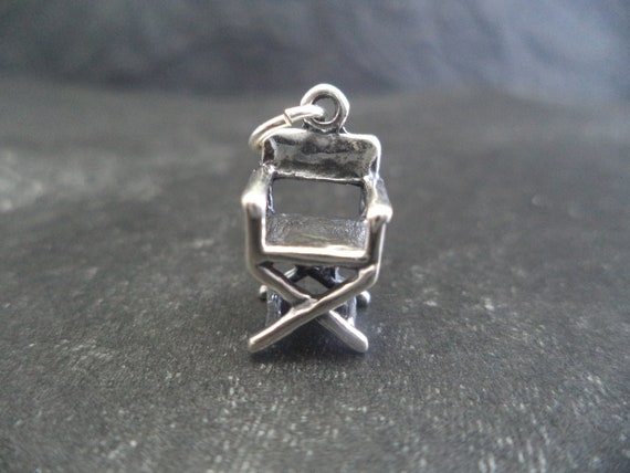 STERLING SILVER 3D Directors Chair Charm for Charm Bracelet