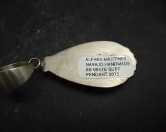 Handcrafted White Buffalo Pendant by Navajo Artist Alfred