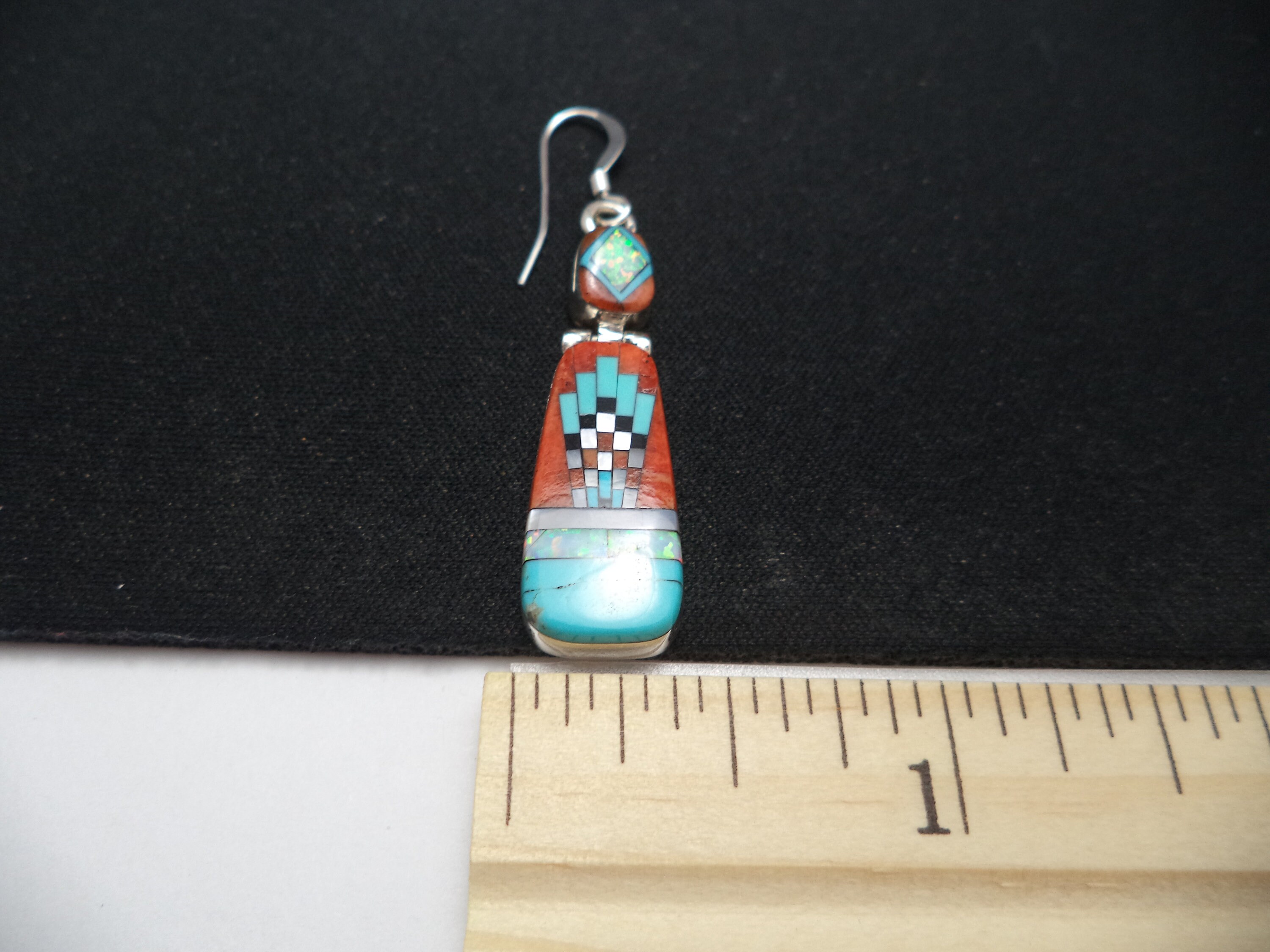 ハンドメイドのスターリングシルバー製ダングルイヤリング：ターコイズ