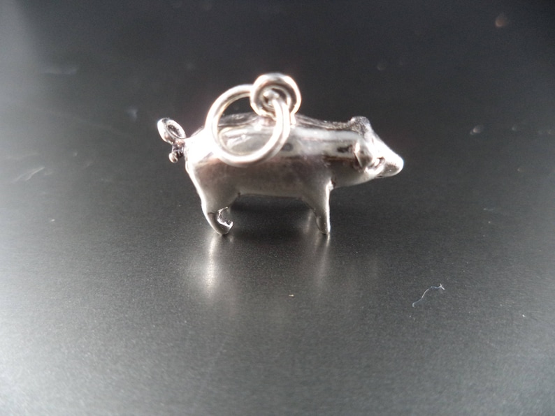 STERLING SILVER 3D Pig Charm for Charm Bracelet image 1