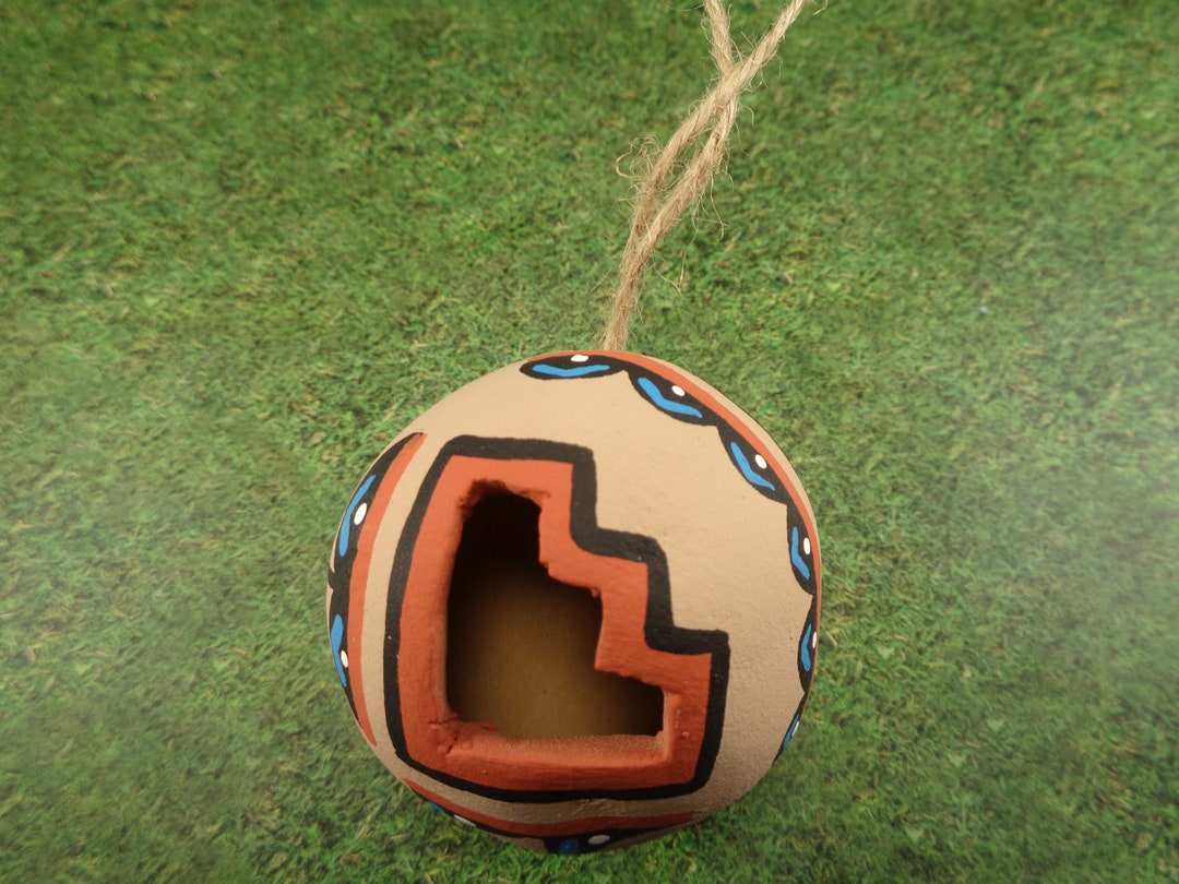 Jemez Pueblo Medium Size Christmas Ornament Signed by Pueblo Artist Tim