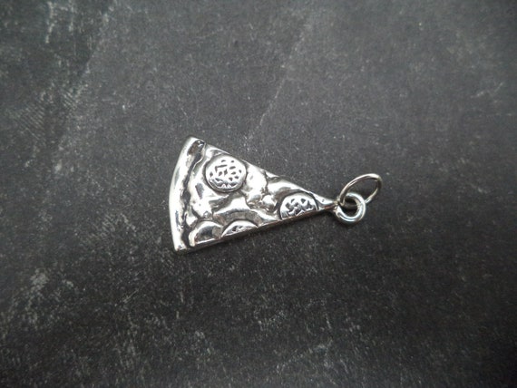 3-D Slice of Pizza Charm Sterling Silver, Made in the USA 3-D Slice of Pizza Charm Sterling Silver, Made in the USA