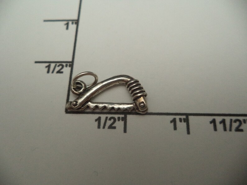 STERLING SILVER 3D Bow or Tree Saw Charm for Charm Bracelet image 3