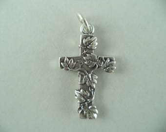 STERLING SILVER Cross Charm for Charm Bracelet