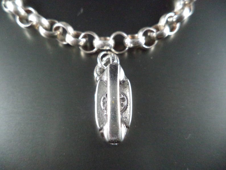 STERLING SILVER 3D Princess Phone Charm for Bracelet or Necklace