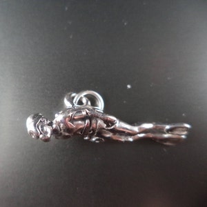 STERLING SILVER 3D Skin Diver Charm for Charm Bracelet