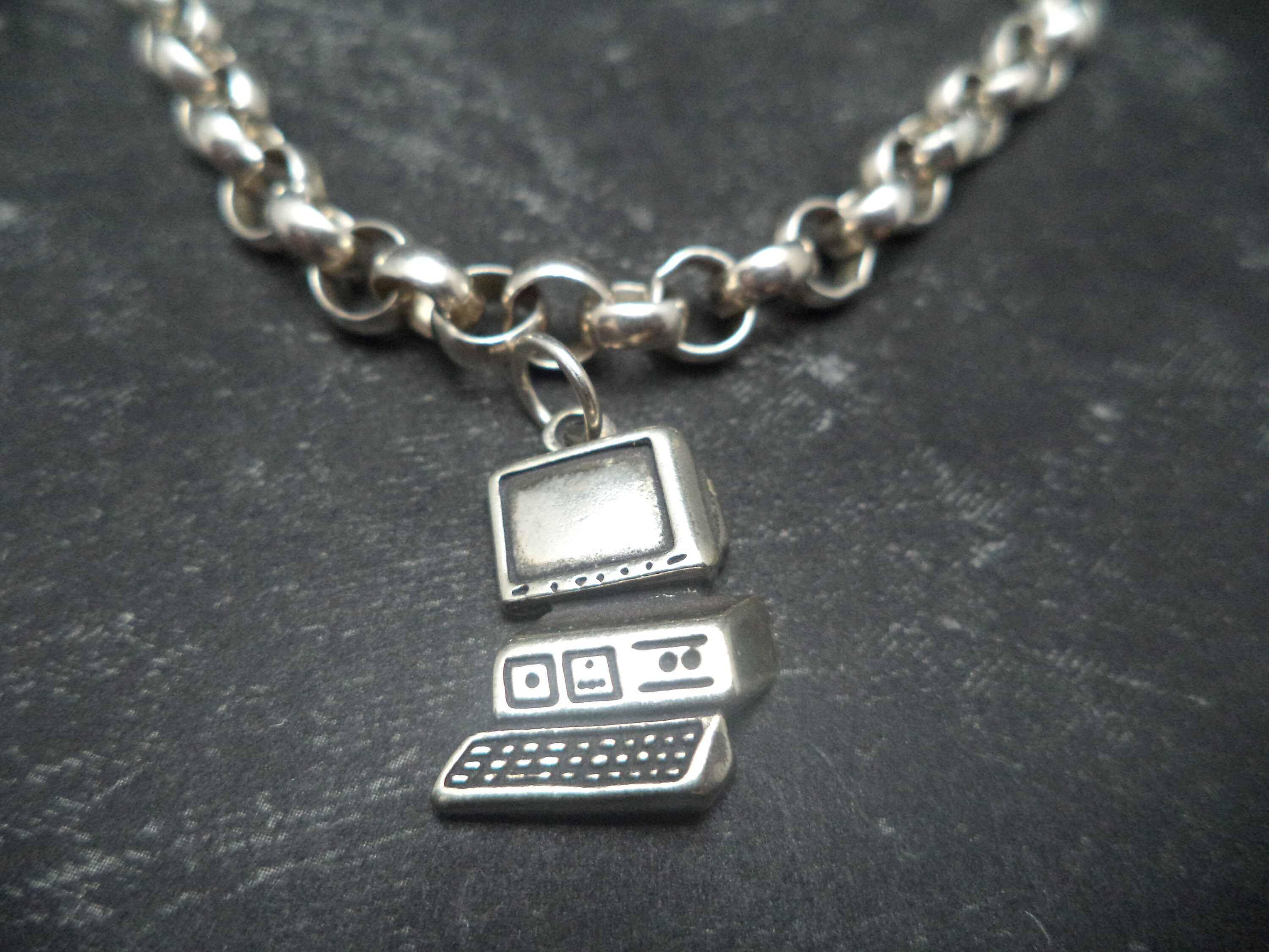 STERLING SILVER 3D Computer Charm for Charm Bracelet - Etsy