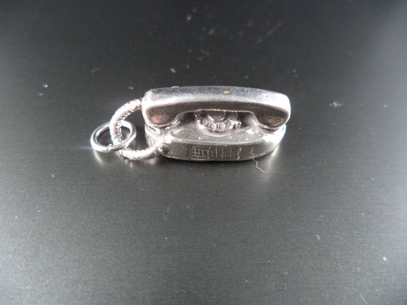 STERLING SILVER 3D Princess Phone Charm for Bracelet or Necklace