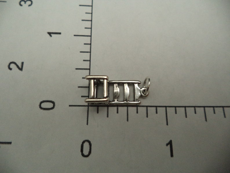 STERLING SILVER 3D Step Back Chair Charm for Charm Bracelet image 3