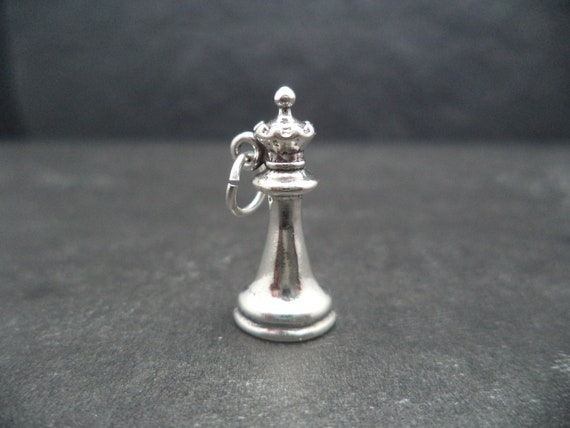 Chess Piece Queen Charm 3D Sterling Silver Chess Piece Queen Charm 3D Sterling Silver