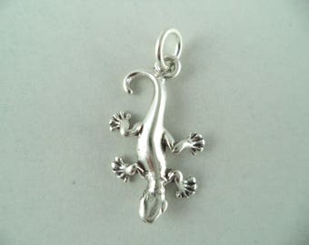 STERLING SILVER 3D Southwest Gecko Charm for Charm Bracelet