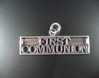 STERLING SILVER First Communion Charm for Charm Bracelet
