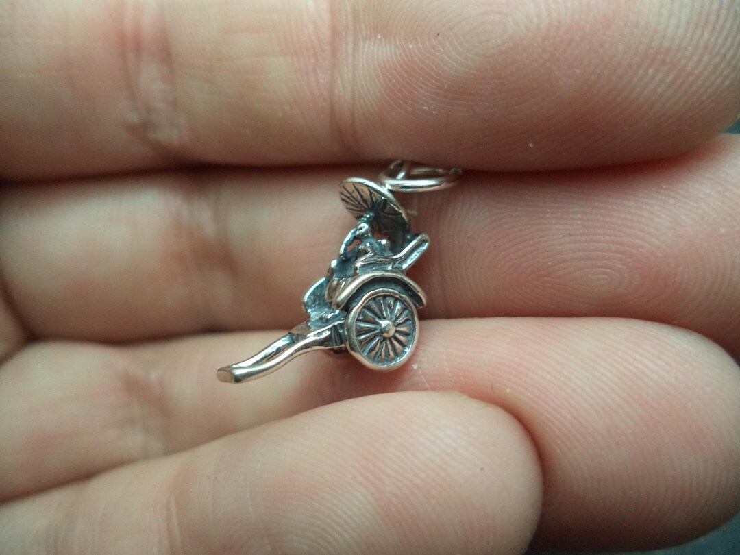 STERLING SILVER 3D Rickshaw Charm for Charm Bracelet. - Etsy