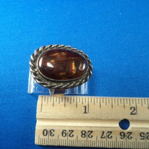 Beautiful Vintage Sterling Silver Fire Opal Navajo Handmade Ring image 5