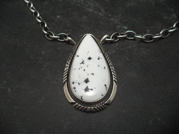 Handcrafted White Buffalo Pendant and 16 Inch Attached