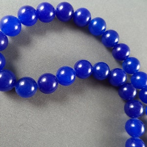 Blue Glass Beads - 8mm - 15 Inch Strand