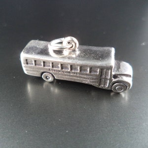 STERLING SILVER 3D School Bus Charm for Charm Bracelet