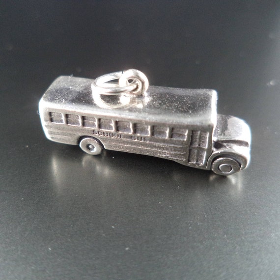 School Bus Sterling Silver Charm, Made in the USA School Bus Sterling Silver Charm, Made in the USA