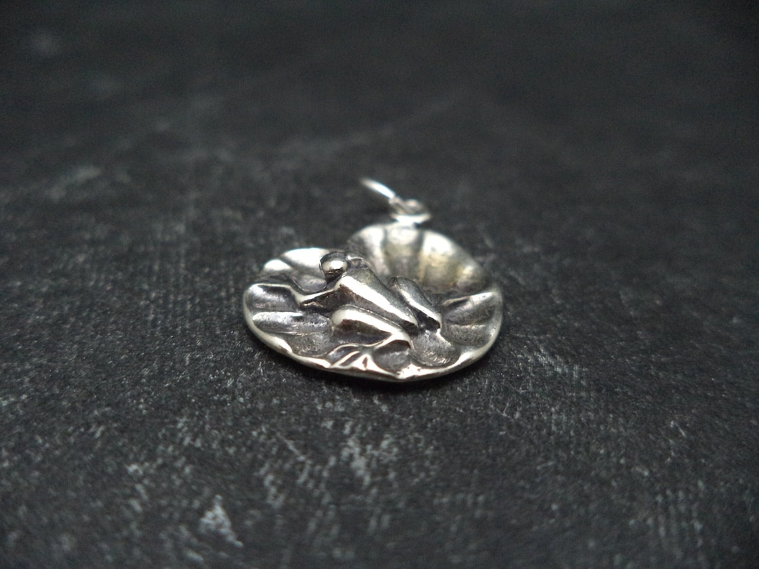 STERLING SILVER Frog on Lily Pad Charm for Charm Bracelet - Etsy