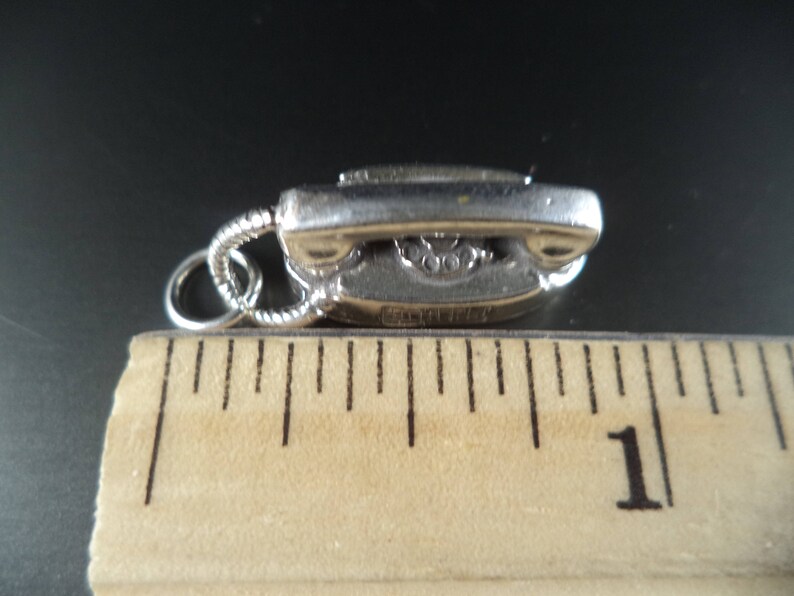 STERLING SILVER 3D Princess Phone Charm for Bracelet or Necklace