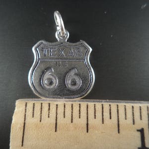 STERLING SILVER Texas Route 66 Charm for Charm Bracelet image 5