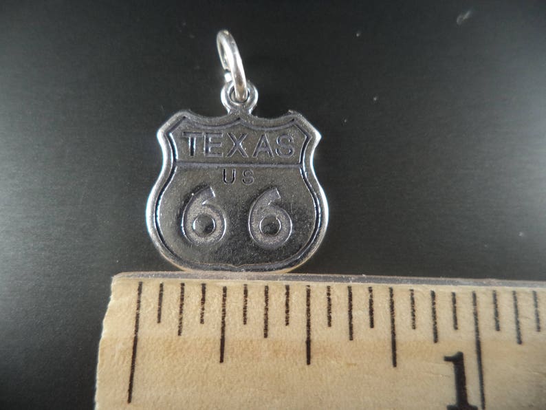 STERLING SILVER Texas Route 66 Charm for Charm Bracelet image 5
