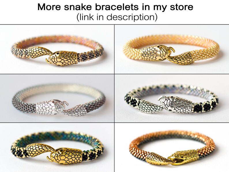 Bracelet de serpent pour femmes bracelet perlé noir bijoux Etsy