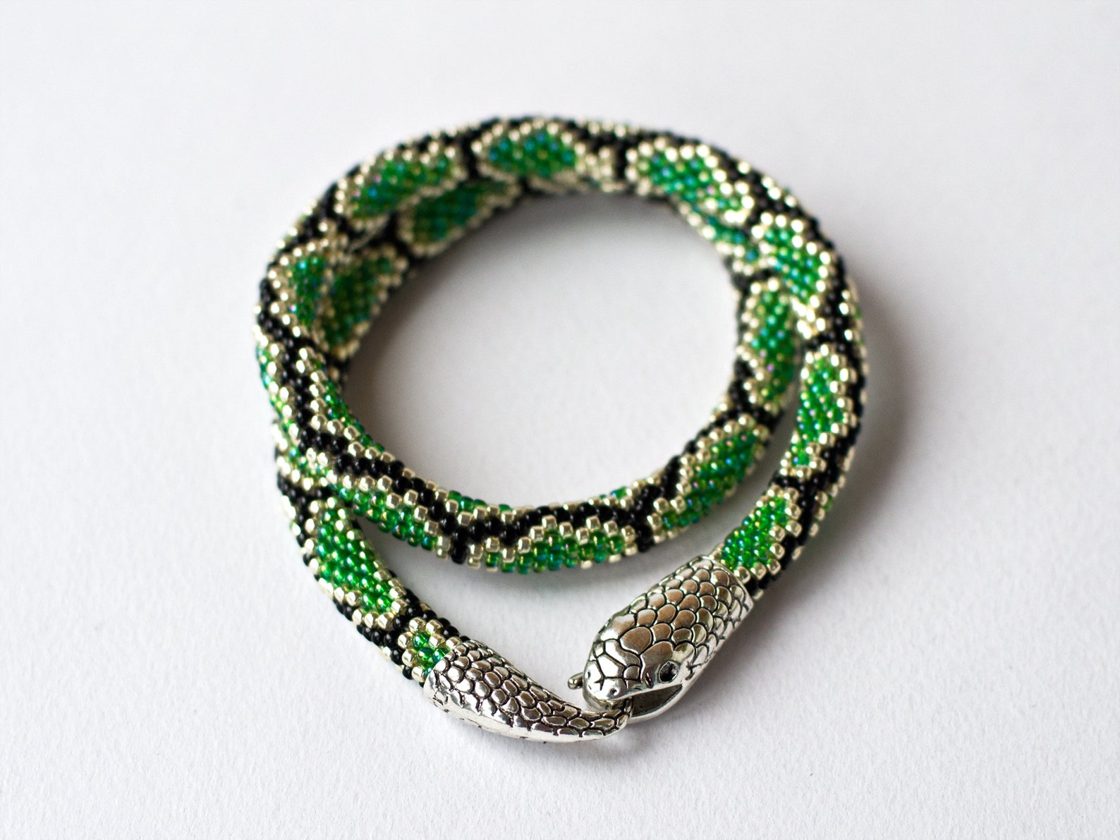 Beaded Snake Necklace Snake Jewelry Collier Serpent Snake Etsy