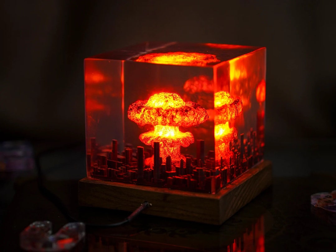 Explosion Decor Nuclear Atomic Boom Explosion Resin Lamp, Night Lights, Fallout, 3D LED ...