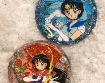 Sailor Moon Classic 4 Plastic Coaster Set Anime Manga NEW