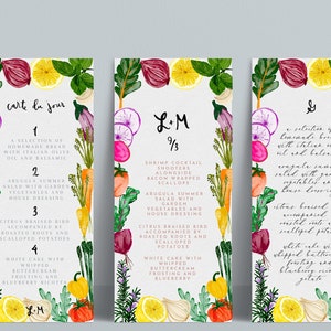 ISTANTANEO / Menu / Aspetto personalizzato / Acquerello / Verdure + Erbe / Dipinto a mano / Modificabile / Personalizzabile