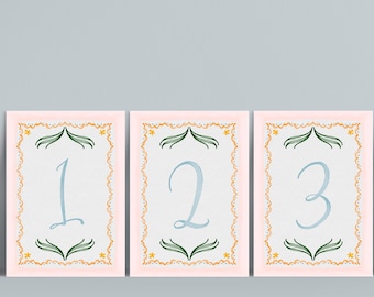 INSTANT | Table Numbers | Look of Custom Watercolor | Editable | Customizable | Lauren + David