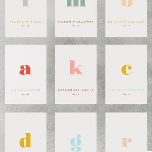 ISTANTANEO / Escort Cards / Dettagli iniziali / Modificabile / Download immediato