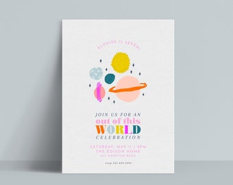 INSTANT | Space Party Invitation | Paper or Mobile