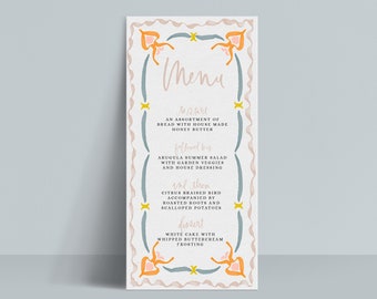 INSTANT | Menu | Look of Custom | Elisa + Marcus| Hand Lettering | Editable | Customizable