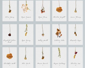 INSTANT | Escort Cards | Place Cards | Dried Flower Graphics | Fall | Rectangular | Flat | Editable | Instant Download | 4" x 3"
