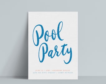 INSTANT | Pool Party Invitation | Paper or Mobile
