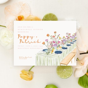INSTANT / Look of Custom / Invito alla cena di prova / Fiori acquerellati / Poppy + Patrick